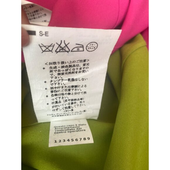 2 X 1990s Dolce & Gabbana Long Sleeve Button Down Silk Blouse Pink Green IT40 - Picture 10 of 15